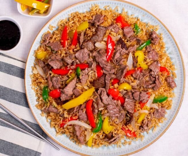 arroz chino lomito de res