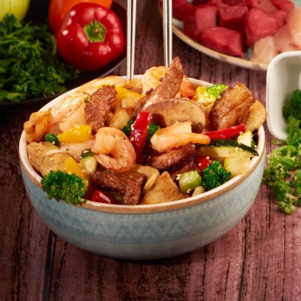 chop suey camaron, pollo cerdo